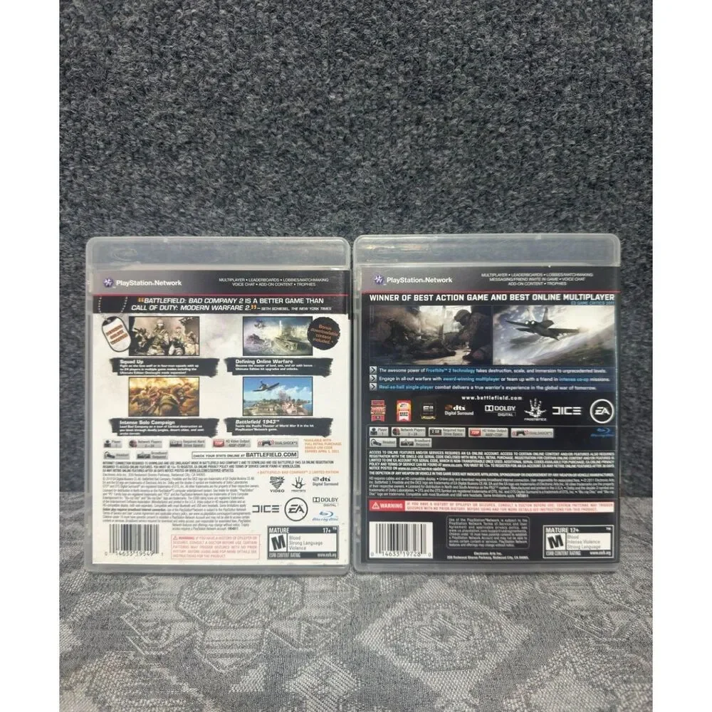 LOT 2x Battlefield 3 + Bad Company 2 Ultimate Edition PS3 Lot CIB w/ Inserts
